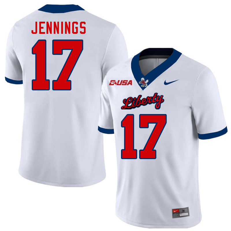 Liberty Flames #17 Bryson Jennings College Football Jerseys Stitched-White